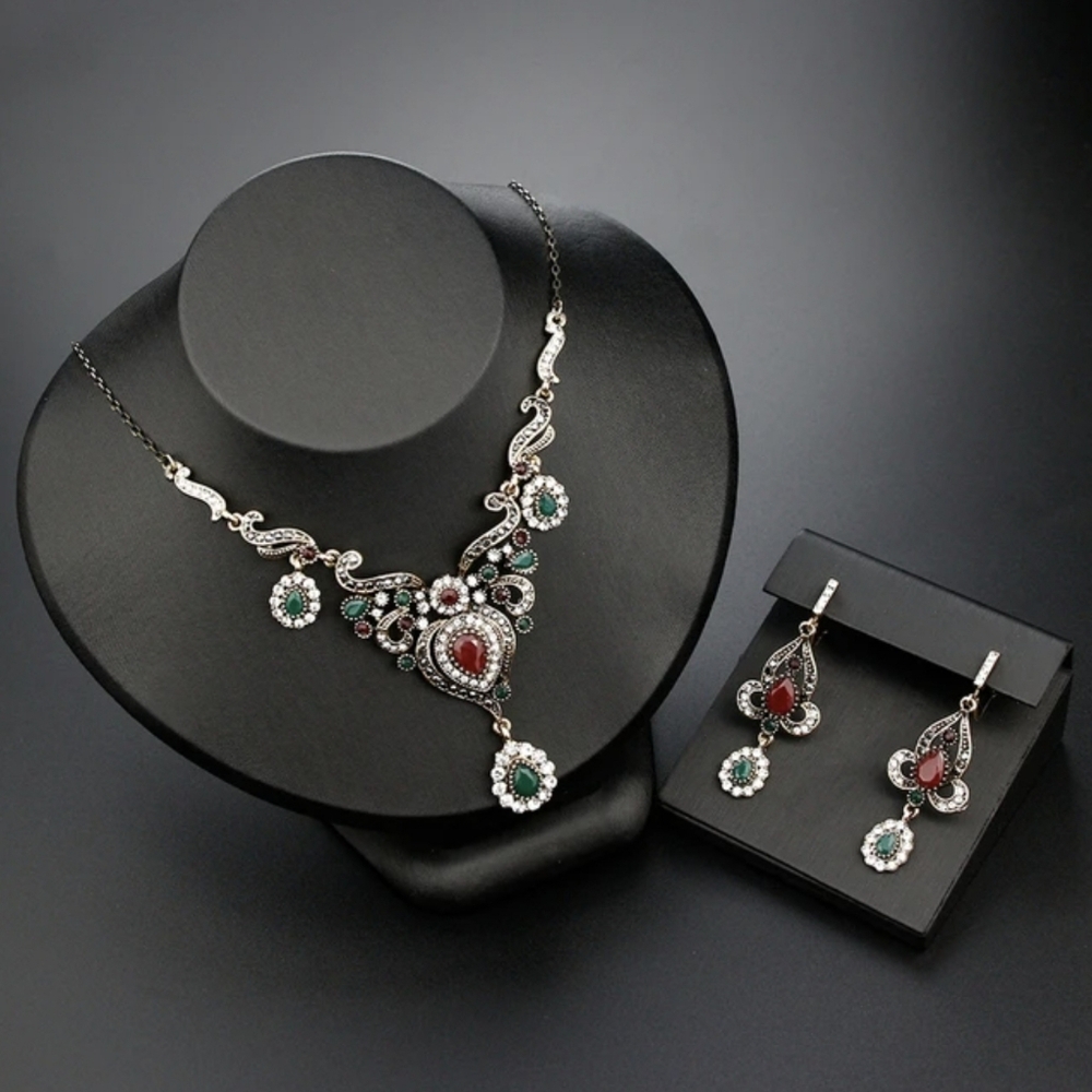 Turkish Vintage LookingJewelrySet for Women,NEW,2PcsAntique,Wedding,HandmadeGift - Picture 15 of 15